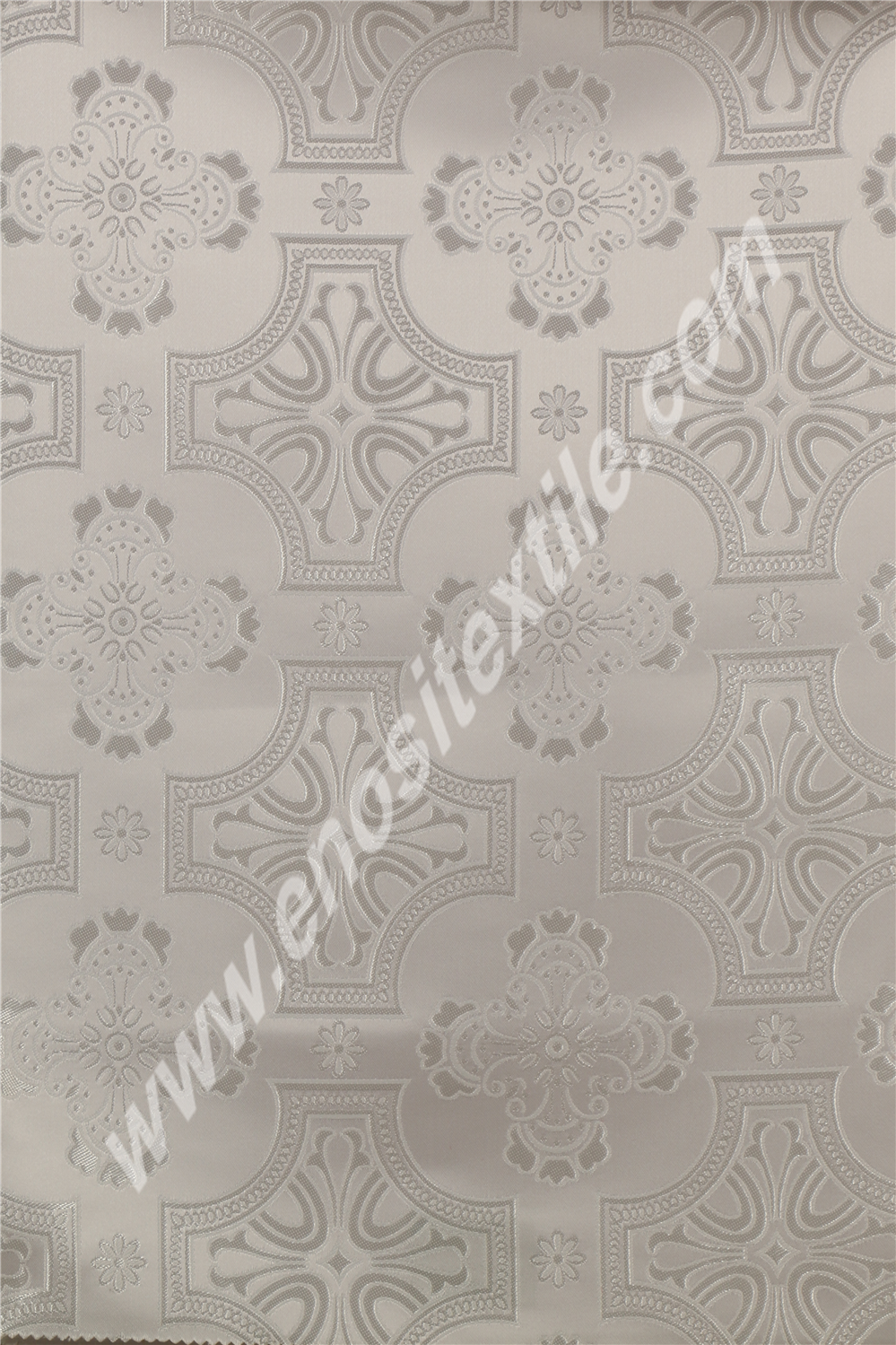 KL-032 White-Silver Brocade Fabrics